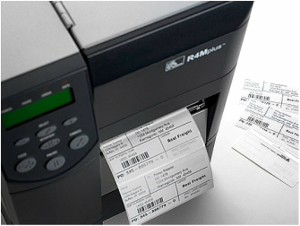 Zebra Label Printer Printing a Label