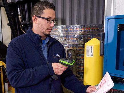 Mobile Label Printer Printing in a Warehouse